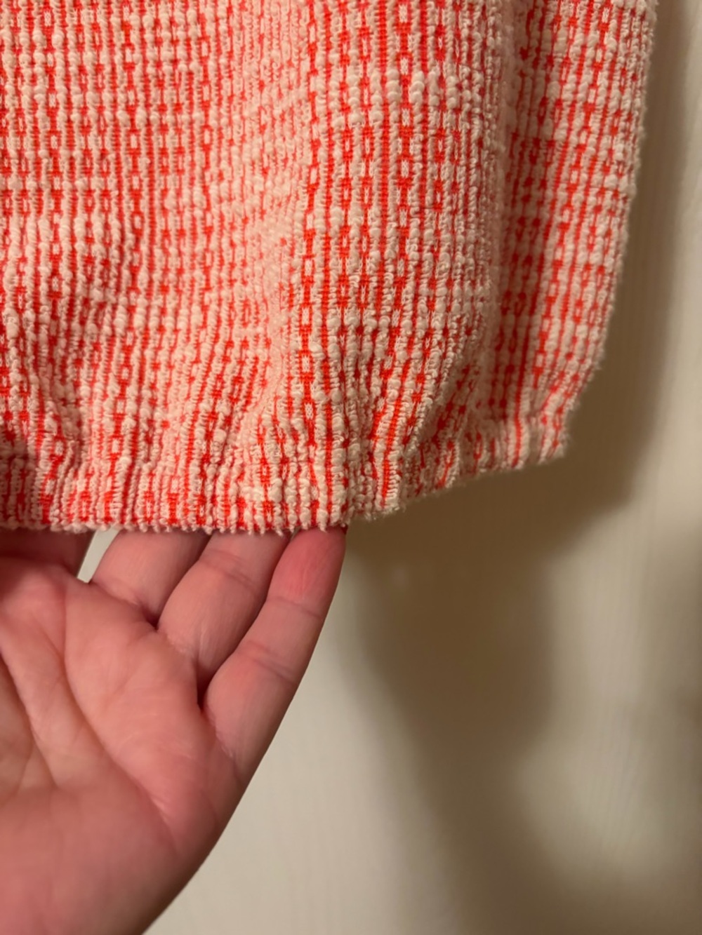 LOFT Ikat Boucle Bubble Hem Cami Orange/White Size Medium - Picture 6 of 8